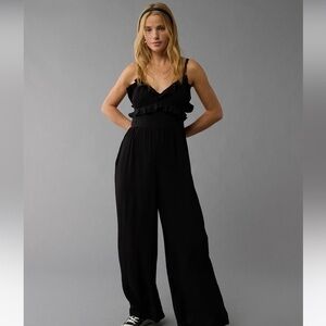 NWT AE Wide Leg Ruffle Jumpsuit